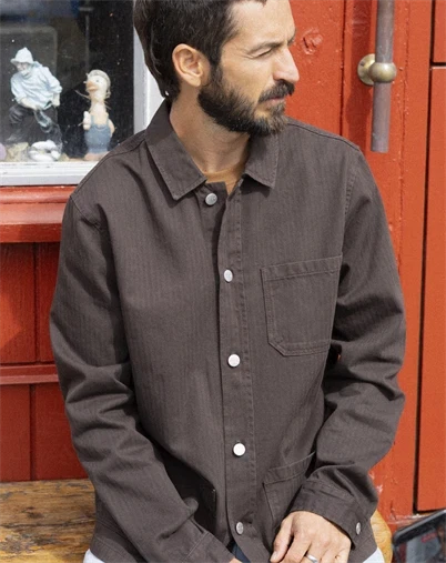 Elsk - Herringbone´s Overshirt - Soil Brown